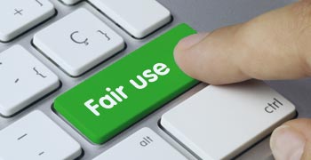 Fair use button on a press