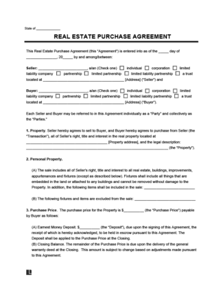 Real-time Heritage Buy Agreement Template